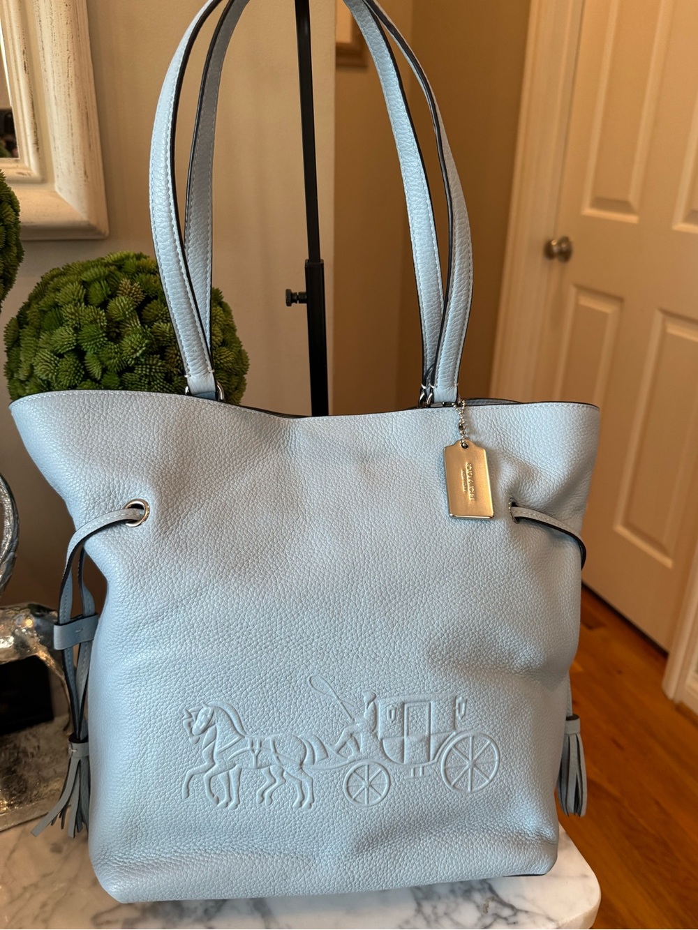 Coach - Andy Tote With Horse & Carriage 2023 CA200 - EUC Light Blue